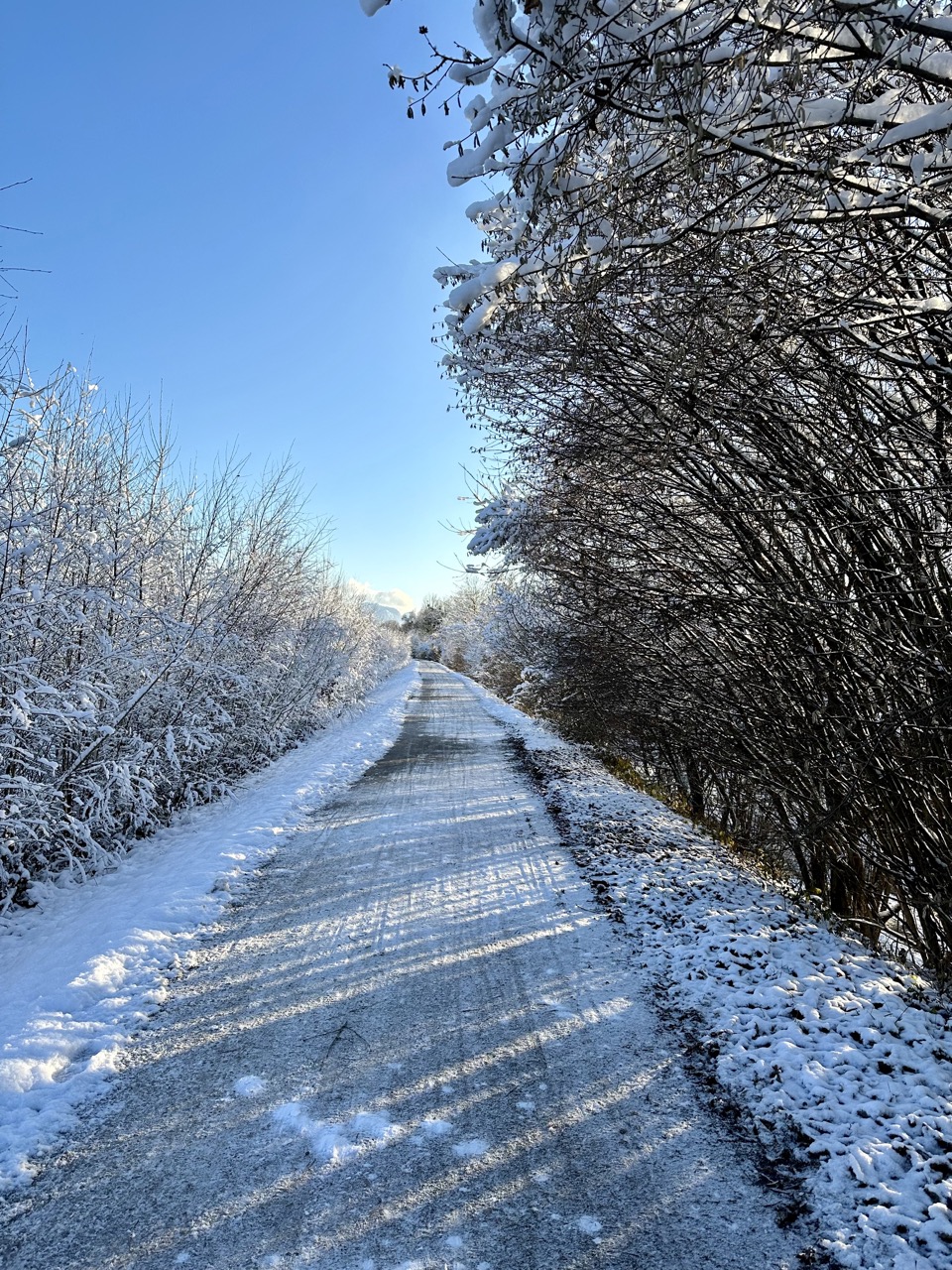 Inndamm Rosenheim bei Schnee